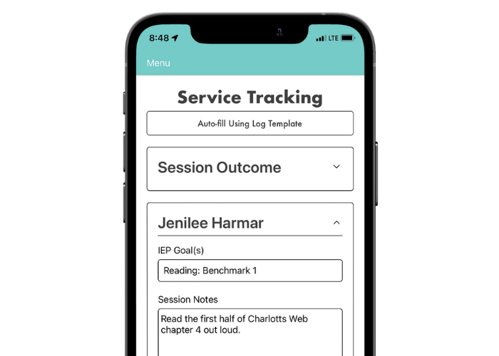 Service Tracking form on phone